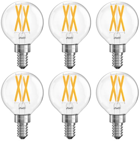 Dimmable E12 LED Bulbs 60 Watt Equivalent, 6 PACK G16.5 Small Globe 6W LED Light Bulbs, Soft White 3000K E12 LED Candelabra Light Bulb 60W for Chandelier, Ceiling Fan, Vanity Lights, 600LM, CRI80+