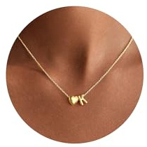 TINGN Initial Necklaces for Women Teen Girls - 14K Gold Plated Gold Dainty Initial Heart Necklace Letter K Pendant Necklaces Jewellery Birthday Gifts for Women Teen Girl Kids