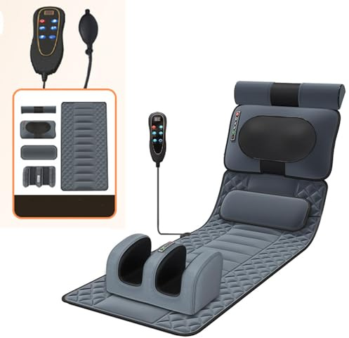 Esterilla de Masaje eléctrica con Calor, Esterilla de Masaje Corporal con Calor, 20 Cabezales de Masaje para Cuello, 3 Modos de temporización, Almohadilla de colchón de Masaje para Espalda, Cuello, l