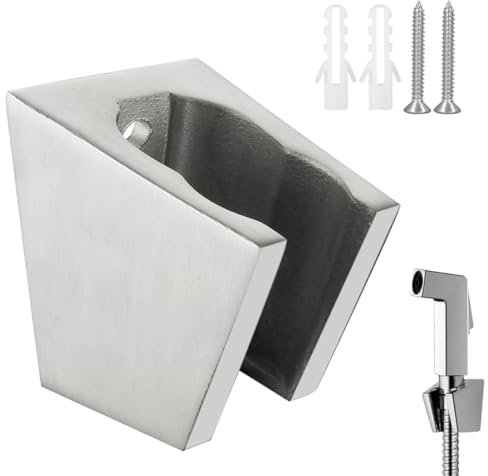 Soporte Alcachofa Ducha, Soporte de Ducha Pared con Tornillos, Soporte Ducha Pared, Plata Aleación de Zinc Soporte para Cabezal de Ducha, Compatible con la Mayoría de Cabezales de Ducha