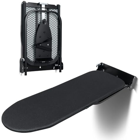 Duwee Table à Repasser Murale avec Support en Fer, Armoire Pliante avec Housse résistante à la Chaleur, Planche à Repasser Pliable pour Petits espaces, Noir, 32 x 93 cm