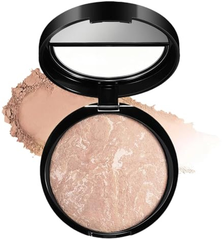 Pressed Powder Foundation, Colour Correcting Pressed Powder, Long-lasting 24H Wear, Shimmer Brick Bronzer, Medium to Full Coverage, Transfer, Water & Sweat Resistant (03 Light Beige)