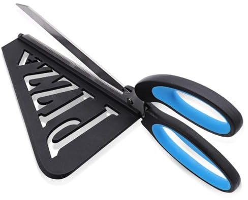 Pizzaschere Pizzaschneider mit Schaufel Pizzaheber, Edelstahl Küchenschere, spülmaschinenfester Pizza Schere Scissor Cutter Teigschneider, Multifunktionale Küchenschere,33CM (Black, 33cm)