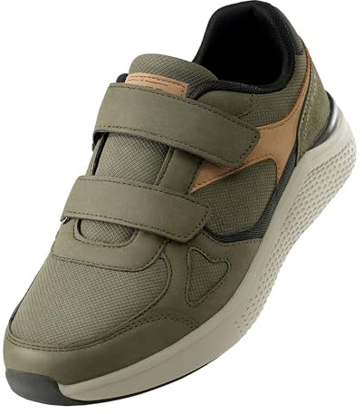 LEOSS ORIGINAL Seniors Mise sans Lacets Homme Running Basket Sport Sneaker Léger Respirant Route Loisirs (Vert Foncé, 42 EU, MLE255066-15)