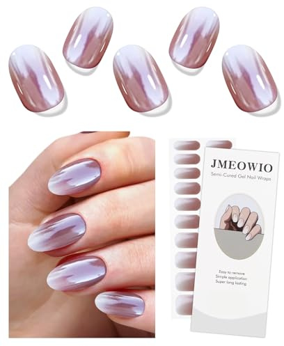 JMEOWIO Nagelfolie UV Härtend Glitzer Farbverlauf UV Gel Nail Strips Nagelsticker Nagelaufkleber Nail Art Dekoration Nageldesign Zubehör