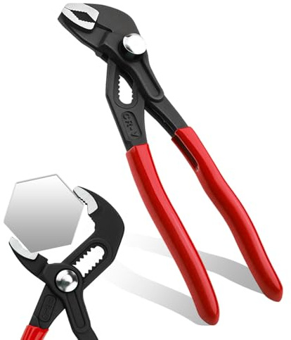 Fawley Water Pump Pliers 7 180mm Quick Adjustable Pipe Wrench Grips | Tongue and Groove Pliers Slip Joint Plier with Non-Slip Handle Tools for Plumbing Home Repairs Mechanical Maintenance, Red