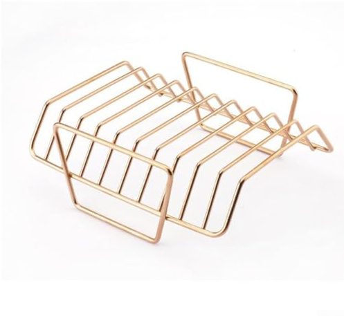 Grille de barbecue en acier inoxydable pour côtes et côtelettes d'agneau, surfaces antiadhésives, design portable et peu encombrant pour la cuisine en plein air, le camping et les barbecues dans le