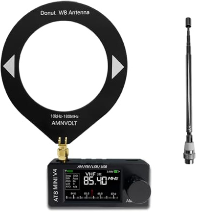 Mini radio V4 ATS DSP, puce ESP32-S3 et SI4732, multibande AM/FM/LSB/récepteur USB, avec amplificateur de casque et circuit Hi-Z, portable, pour les voyages et les amateurs de radio (boîtier ABS)