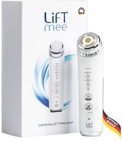 LIFTMEE® Dermalift Pro 6in1, Radiofrequenz Gesichtspflegegerät mit Wärme- und Kältefunktion, Mikrostrom, Ionentechnologie, 3 Lichtmodi, 3 Intensitätsstufen, Timerfunktion, Selbstanwendung Zuhause