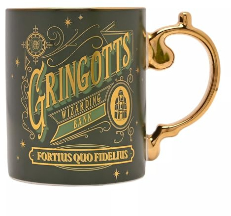 Widdop Warner Bros Harry Potter-mugg – ikonisk Gringotts bankdesign – nyhet keramisk te & kaffekopp – officiella samlarvaror – premiumgåva för fans, födelsedagar och andra tillfällen