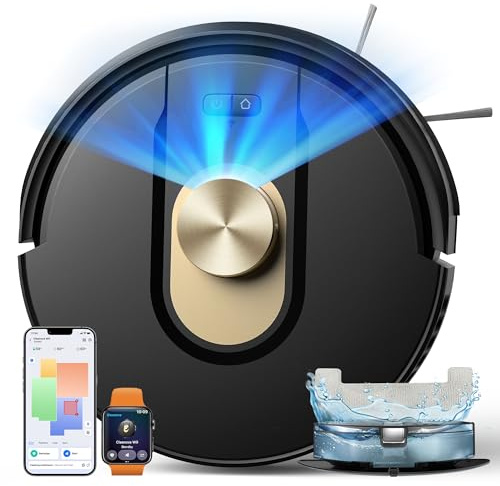 Vexilar W9 Robot Vacuum Cleaner with Mop,8000Pa/150Min,360°LiDAR Navigation | 3-in-1 Sweep,Vacuum and Mop,Smart App Control,5 Precise Floor Maps,Smart Recharge-Resume,50dB Ultra Quiet,Flexible & Compact