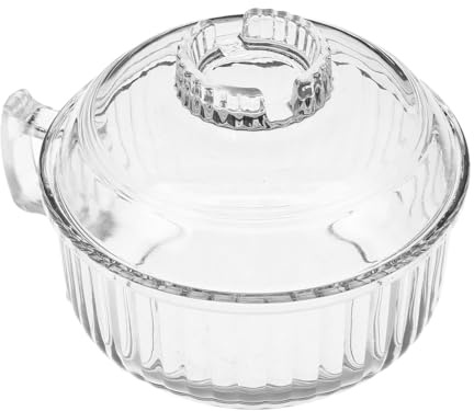 NESTINGHO Ciotola per Zuppa in Vetro con Coperchio Resistente e Manico, Design Semplice ed Elegante per Casa e Ristoranti, Adatta al Microonde Stili multipli