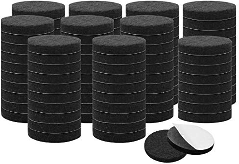 uxcell 100pcs Furniture Felt Pads Round 3/4 Self-stick Non-slip Anti-scratch Pads for Sofa Cabinet Chair Feet Floor Protector Black