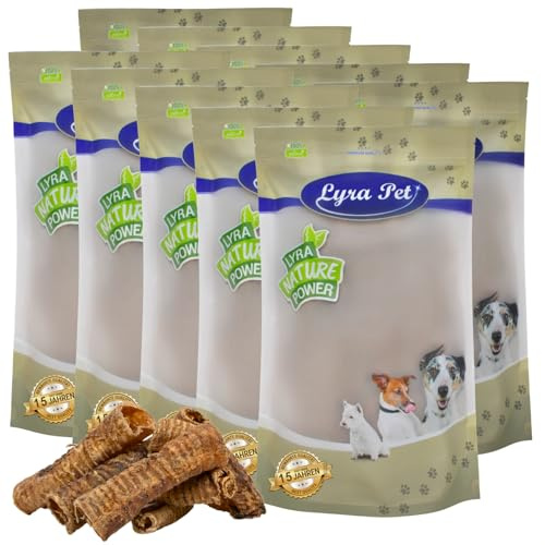Lyra Pet® 10 kg Rinderstrossen mittel getrocknet - Kausnack für Hunde | Naturbelassenes, proteinhaltiges Leckerli - Nährstoffreiche Belohnung - Knorpelreich & bissfest - Gut verträglich