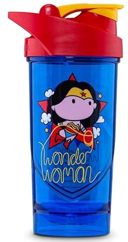 Shieldmixer Hero Pro Classic Shaker for Whey Protein Shakes and Pre Workout, BPA Free, 700 ml, Wonder Woman Mini