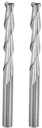 sourcing map 2 Stück VHM Schaftfräser 3.175 mm, Klingenlänge 22 mm CNC Fräser für Edelstahl, Verbundwerkstoffe und Legierungen