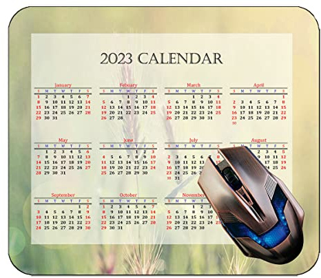 Spelmusmatta 2023 års kalender med semester, gren blommor musmatta matta