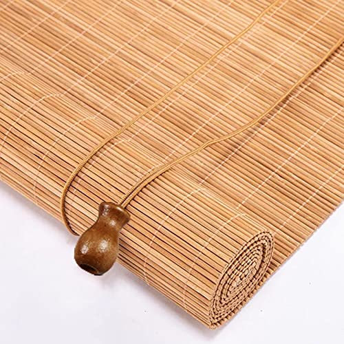 Bambusrollos Für Fenster,Rollläden Mit Lichtfilter,Natur Bambusjalousien Für Innen Außen 50cm 60cm 80cm 90cm 100cm 120cm,Dekorative Retro Vorhänge,Sonnenschutz Rollo Bambus,W×H-60x120cm/23.5x47in