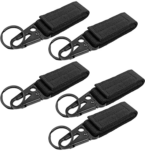 YUE QIN 5 Stück Gürtelclip Karabiner Schnalle Molle Strap Nylon Karabinerhaken Clip Schlüsselanhänger Schlüsselhalter Ring Taktischer Rucksack Molle Clip für Klettern Wandern Outdoor