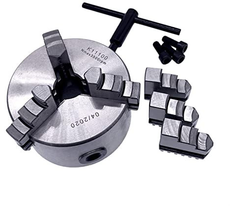 1 stücke k11-100 3. Backen Manuelle Drehfutter mit Drehmaschine Werkzeuge Zubehör K11-100 3-Backen-Drehfutterfutter Self-Center-Metall