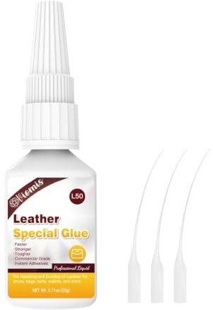 20g Leather Glue, Special Fabric Adhesive for Leather Craft, Shoe Repair | Strong Bonding Permanent Clear Washable for Genuine Leather Clothing Bags Seats Sofa and PU