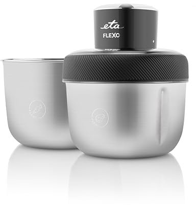 ETA Flexo Hachoir universel électrique 350 W, couteau à quatre bras en acier inoxydable, 2 récipients en acier inoxydable (800 ml à 1500 ml), hacher, broyé, mélange