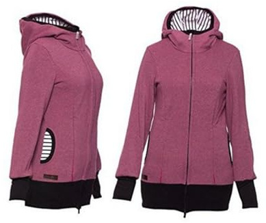 HEGZA Veste de maternité Porte-bébé 3 en 1 pour Femme, Manteau épais Multifonctionnel, Sweat-Shirt Kangourou, Automne et Hiver,Violet,M