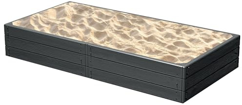 botle sandlåda trädgård träimitation 149,2 x 75,6 x 25 cm antracit – perfekt för vår och sommar