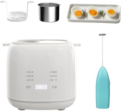 Fully Automatic Smart Egg Cooker, Rapid Electric Boiler Machine - Mini Egg Cooker for Steamed, Hard Boiled, Soft Boiled Eggs and Onsen Tamago - 2024 Model