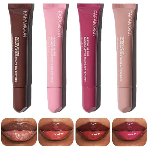 Sitovely Lucidalabbra Lucido Rimpolpante, Balsamo labbra voluminoso, Glossy Plumping Peptide Lip Gloss, Voluminous Lip Butter Balm, Nude Colors Lip Glow Oil Lip Care & Repair Lip Mask (Rose, M)