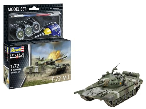 Revell 63357 Model Set T-72 M1 1:72 Scale Unbuilt/Unpainted Plastic Model Kit with Accessories