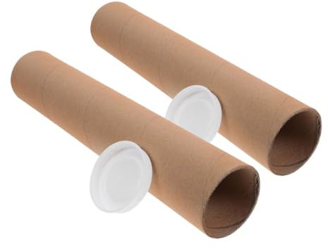 NUOBESTY 2stücke Kraftpapier Versandröhre Papprolle Zum Schutz Von Postern Und Dokumenten Aufbewahrungsröhre Aus Robustem Kraftkarton Versandröhre Für Versand Und Bastelprojekte