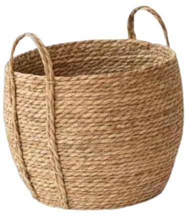 ＡＷＨＡＯ Geflochtener Pflanzkorb, Blumentopf, atmungsaktiv, schlicht, mit Griff-Design, dekorativer Aufbewahrungskorb, Pflanzenbehälter für den Balkon, 25cmx25cmx23cm