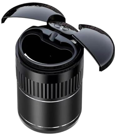 LZYWOD Cenicero inteligente para coche, apertura automática, espejo infrarrojo, recargable por USB, sensor sin humo, cenicero Y2O5 con sensible a la luz