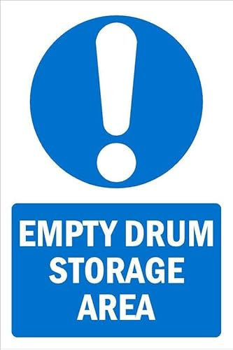Empty drum storage area, informational sign - Self adhesive sticker (300mm x 200mm)