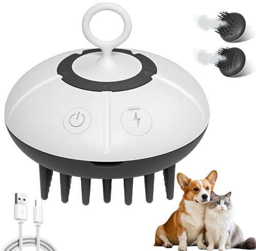 Katzenbürste mit Dampf, 3 in 1 Katzen Bürste Dampfbürste Katze, Cat Steam Brush for Hair Cleaner, Hundebürste Katzenbürste für Hunde und Katzen, Langhaar und Kurzhaar