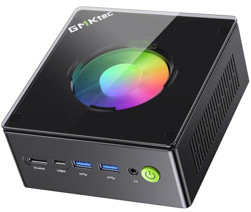 GMKtec [3-Year Coverage] Gaming Mini PC AMD Ryzen 9 8945HS (Turbo 5.1GHz) 64GB DDR5 1TB SSD, Computers PC Oculink, Dual NIC LAN 2.5G, WiFi 6, USB3.2, USB-C 4.0, BT5.2, DP, HDMI, Dual Fan Nucbox K11