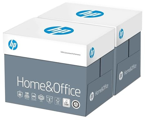 HP Druckerpapier A4 Kopierpapier 80g - 2 x 2.500 Blatt - 5.000 Blatt | HP Druckerpapier und Kopierpapier DIN A4, 5.000 Blatt, 80 g/m², weiß, Büro und Home Office, Universalpapier