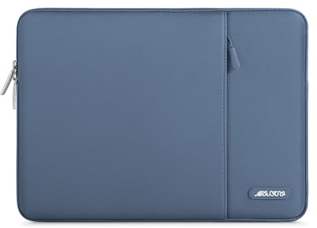 MOSISO 14 inch Laptop Case Compatible with HP Dell ASUS Acer, Steel Blue | Compatible with HP Lenovo Dell ASUS Acer,HP Stream, Polyester Vertical Sleeve Slim Computer Carrying Case with Pocket