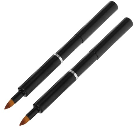BAZEITFLOW 2 piezas Brocha de Labios Retráctil Portátil con Cerdas Suaves para Aplicación Precisa de Barra y Gloss Herramienta Versátil de Maquillaje para Uso Diario y Viajes