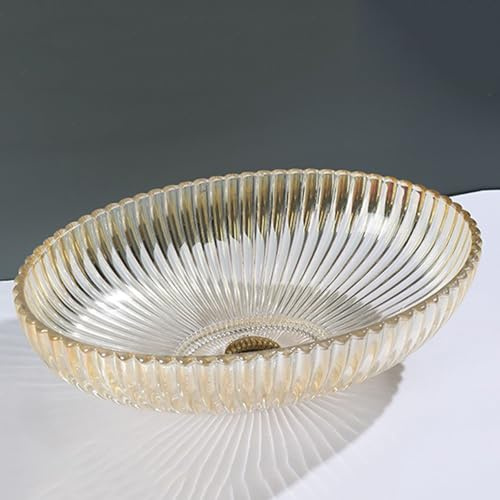 ZYCDP Lavabo Da Appoggio Vetro Ovale Lavandino Cristallo Per Bagno 510 X 350 X 150 mm Oro Cristallo