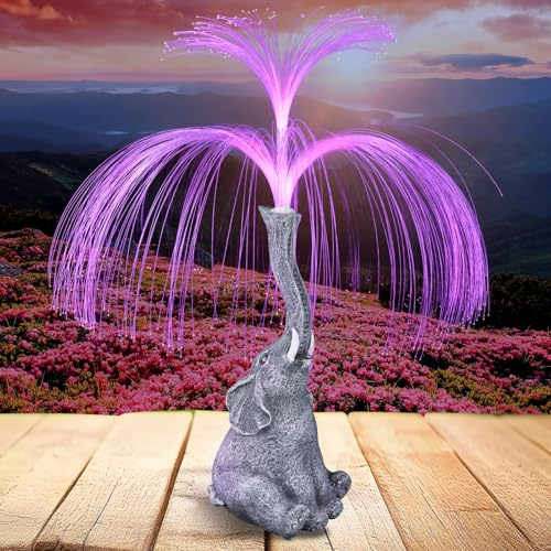 hopeful 1 piece of solar decorative lamp - Elephant statue jellyfish lamp, colorful jellyfish decoration, is an for family and friends, suitable for solar garden decoration in various occasions