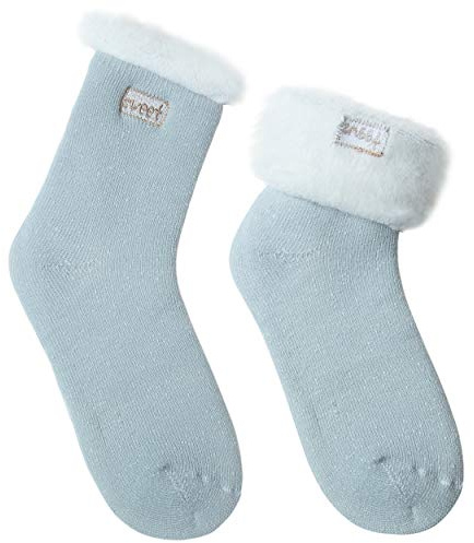 JARSEEN 2 Paia Calze di Lana Invernali Termiche Calzini Ricamo Carino Caldo Spessi Morbido Calzettoni Donna (2 Menta, EU 36-42)