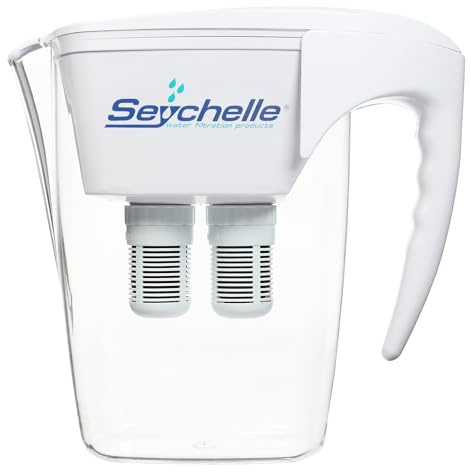 Seychelle pH2O Alkaline Water Filter Pitcher - pH Enhancing Filtration - USA-Made Filter, 64oz