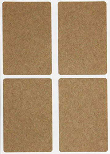 Royal Green Kraft Sticker Labels Rectangle for Crafts and Gift Packaging (75mm x 50mm) 7.5 cm x 5 cm-200 Pack