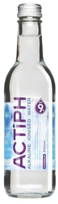 Alkaline Ionised Spring Water pH9+ (24x 330ml) Purified with Electrolytes Clean and Smooth Taste ACTIPH Water Glass Collection