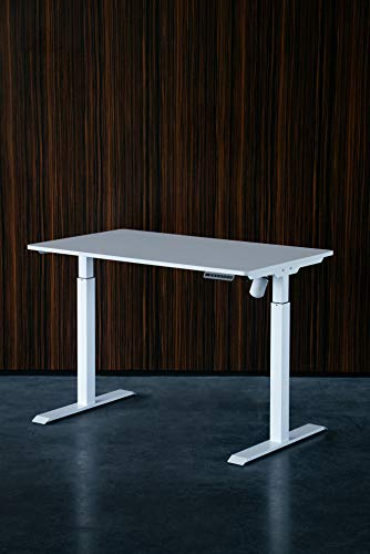 KULIK SYSTEM - E-Table Höhenverstellbarer Electrisch Schreibtisch mit Tischplatte für Laptop PC Arbeitsplatz - Automatischer Elektrischer Arbeitstisch mit 4 Positionen Speicherbar, Weiß
