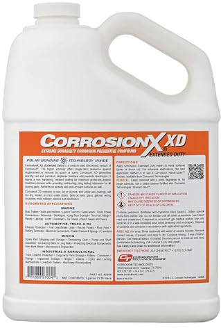 CorrosionX Extended Duty, Industrial Lubricant & Corrosion Preventive, Long-Lasting Rust & Salt Protection, Weather Resistant, Safe for Electronics, Automotive, Marine, RV & Trailer Use, 1 Gallon