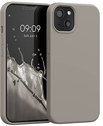 kwmobile Handyhülle für iPhone 13 Hülle, für iPhone 13 Case - Hülle Silikon - kabelloses Laden - Taupe