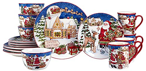 Certified International Santa's Workshop 16 Pc. Dinnerware Set, Service for 4